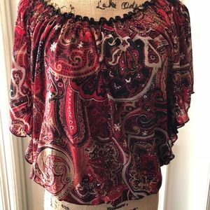 Inc International Concepts Red Print Top